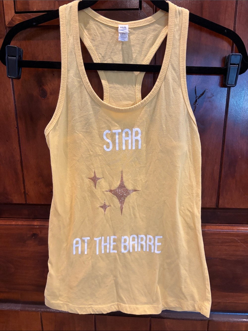 ⭐️ “Star At The Barre" Yellow Graphic Racerback Cotton Tank